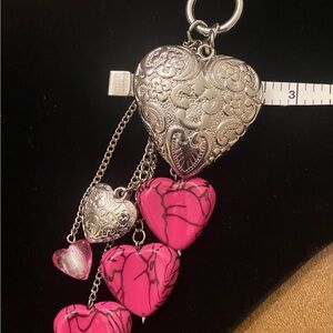 Heart Charms on Chain Necklace.